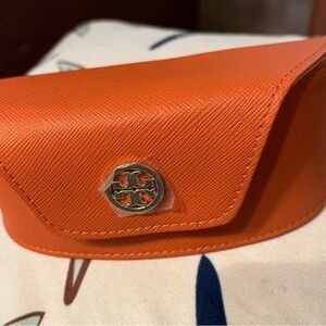 Tory Burch Vibrant Orange Eyewear Case